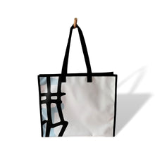 Charger l'image dans la galerie, Sac à Fourre-tout - Sac écoresponsable -  abstrait blanc, bleu et noir