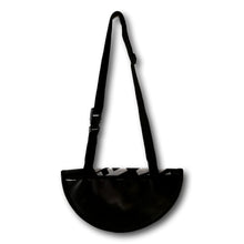 Charger l'image dans la galerie, Sac à bandoulière demi rond noir écriture blanche et rose