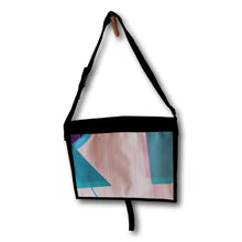 Charger l'image dans la galerie, Sac à bandoulière format grand rose turquoise à formes géométriques