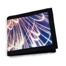 Charger l&#39;image dans la galerie, Portefeuille unisexe - écoresponsable -bleu avec feu d&#39;artifice.