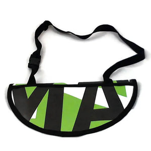 Sac à bandoulière demi rond vert, lime, blanc et noir