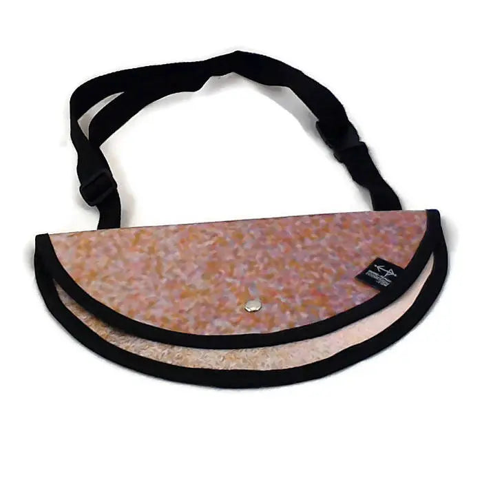 Sac à bandoulière demi rond beige, saumon,rosé