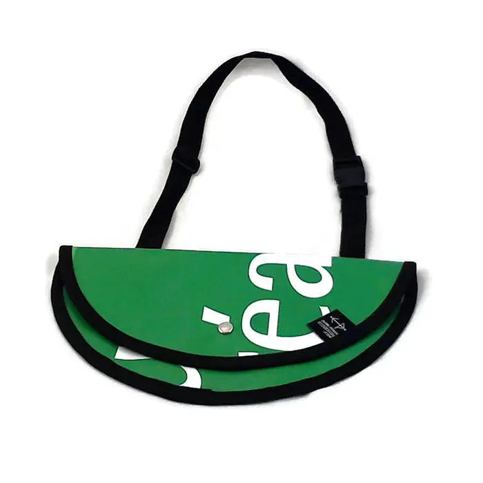 Sac à bandoulière demi rond vert et blanc-Montréal