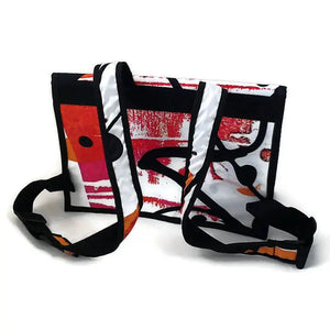 Sac à dos format moyen - marbré noir, blanc et orange