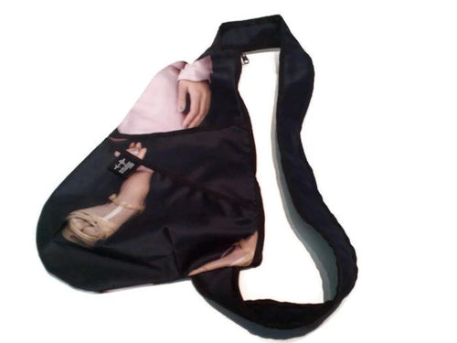 sac à dos format petit - noir et rose