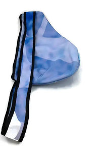 sac à dos format petit - teinte de bleu marbré blanc