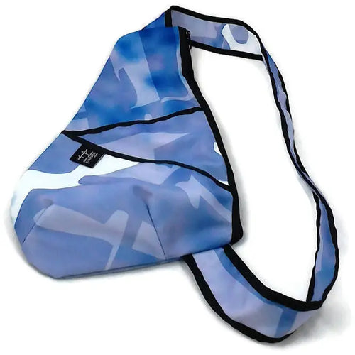 sac à dos format petit - teinte de bleu marbré blanc