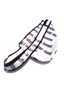 sac à dos format petit - blanc avec lettrage noir