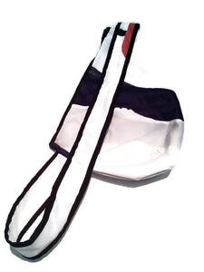 sac à dos format petit - blanc, noir et orangé