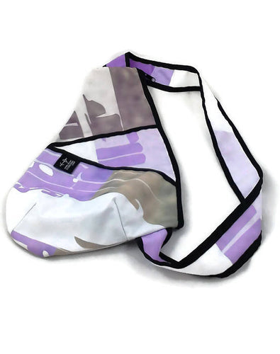 sac à dos format petit - blanc marbré mauve et gris