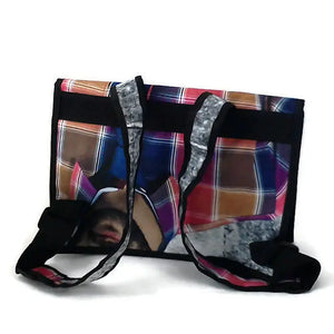 Sac à dos format moyen - brun, beige, rose et bleu