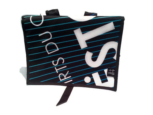 Sac à dos format moyen - noir, blanc et turquoise