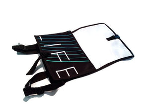 Sac à dos format moyen - noir, blanc et turquoise