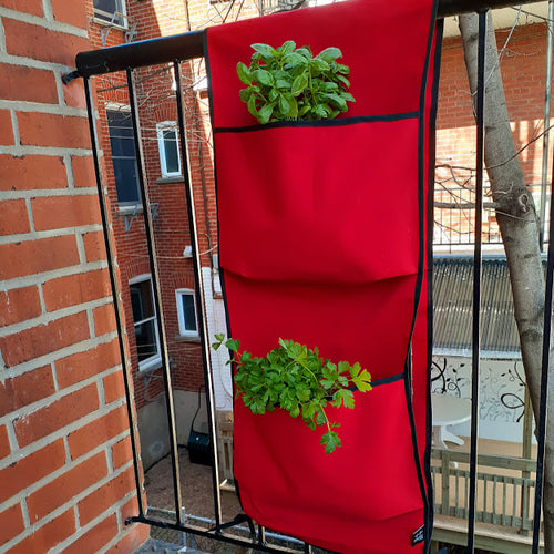 Jardinière de balcon à 4 poches, pour fines herbes ou plantes.