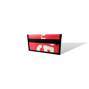 Portefeuille (GRAND) avec poche de monnaie - écoresponsable - rouge et blanc Montréal