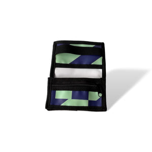 Portefeuille unisexe avec poche de monnaie - écoresponsable - bleu et vert