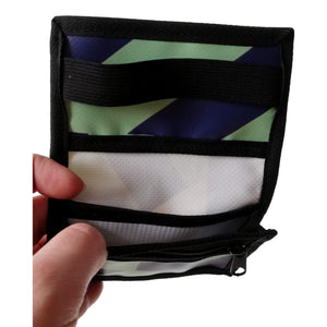 Portefeuille unisexe avec poche de monnaie - écoresponsable - bleu et vert