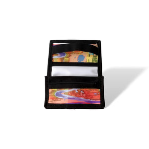 Portefeuille unisexe avec poche de monnaie - écoresponsable - orange, jaune, violet