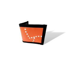Charger l&#39;image dans la galerie, Portefeuille unisexe - écoresponsable - orange à motif blanc