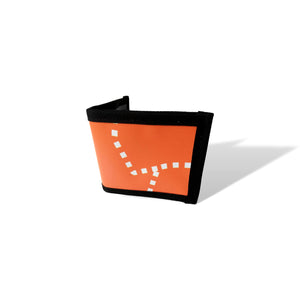 Portefeuille unisexe - écoresponsable - orange à motif blanc